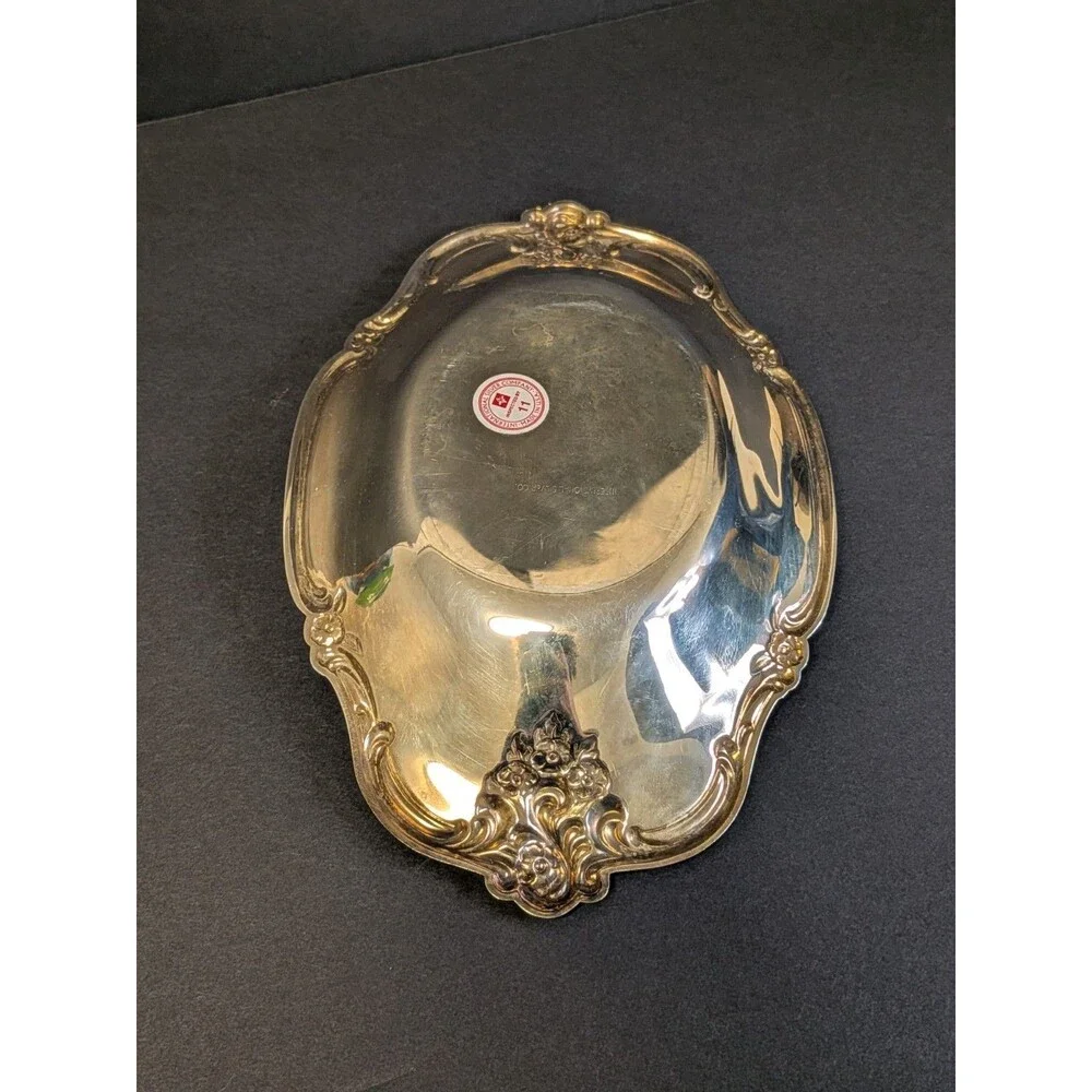 International Silver Company Silver-Plate Candy Dish & Silver Plate Spoon